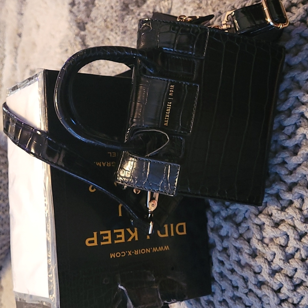 Nathaniel Noir blk croc mini